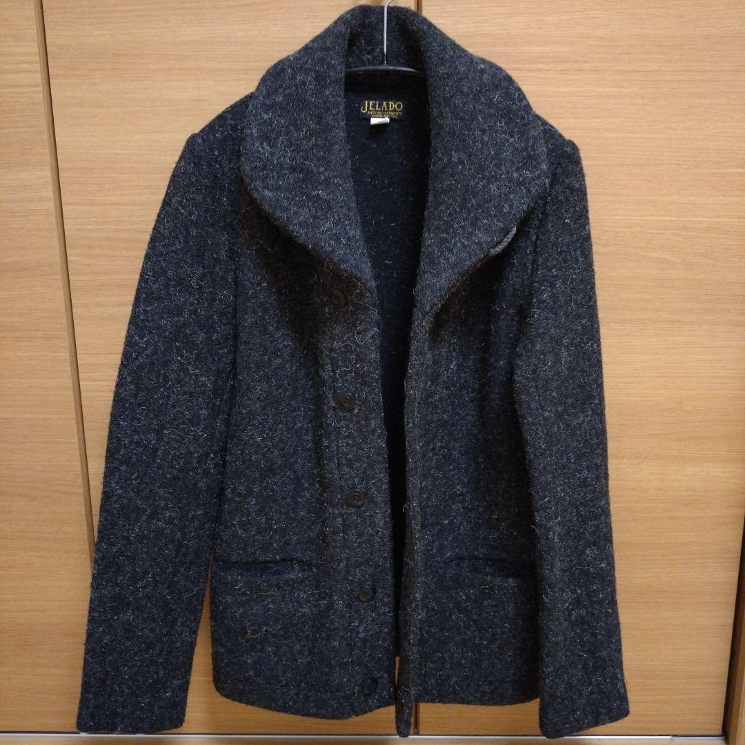 【日本製】JELADO ケンピ ショールカラー ウールカーディガン ブラック