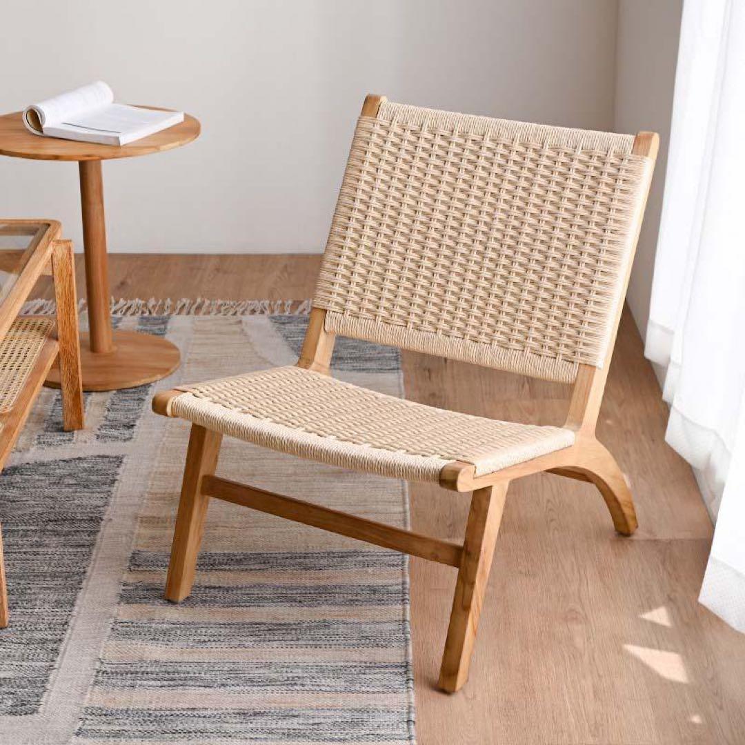 ラタンチェア KAGLAB ペーパーコード×チーク材　1脚