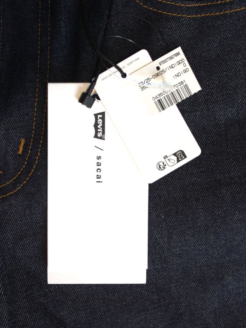 sacai×Levi's ダークデニム ワイドレッグパンツ サイズ0