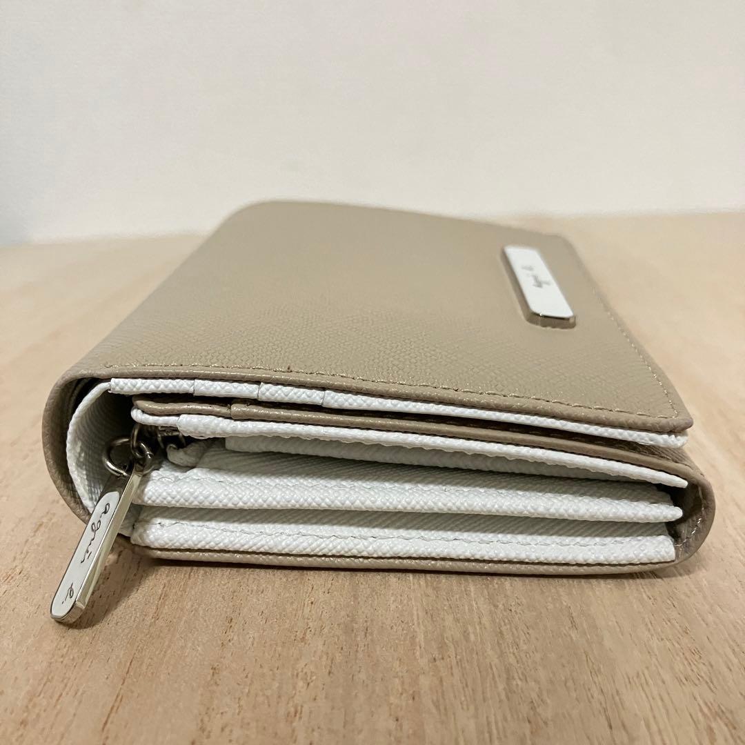 極美品✨agnes b. ✨YW11-01✨レディース ✨二つ折り財布✨ベージュ