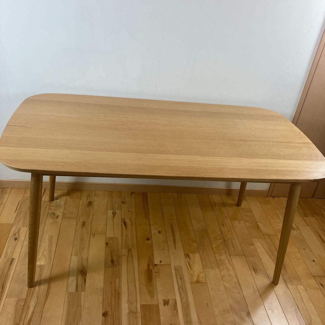 美品　廃盤　無印良品　オーク材　丸脚　ダイニングテーブル　幅150㎝