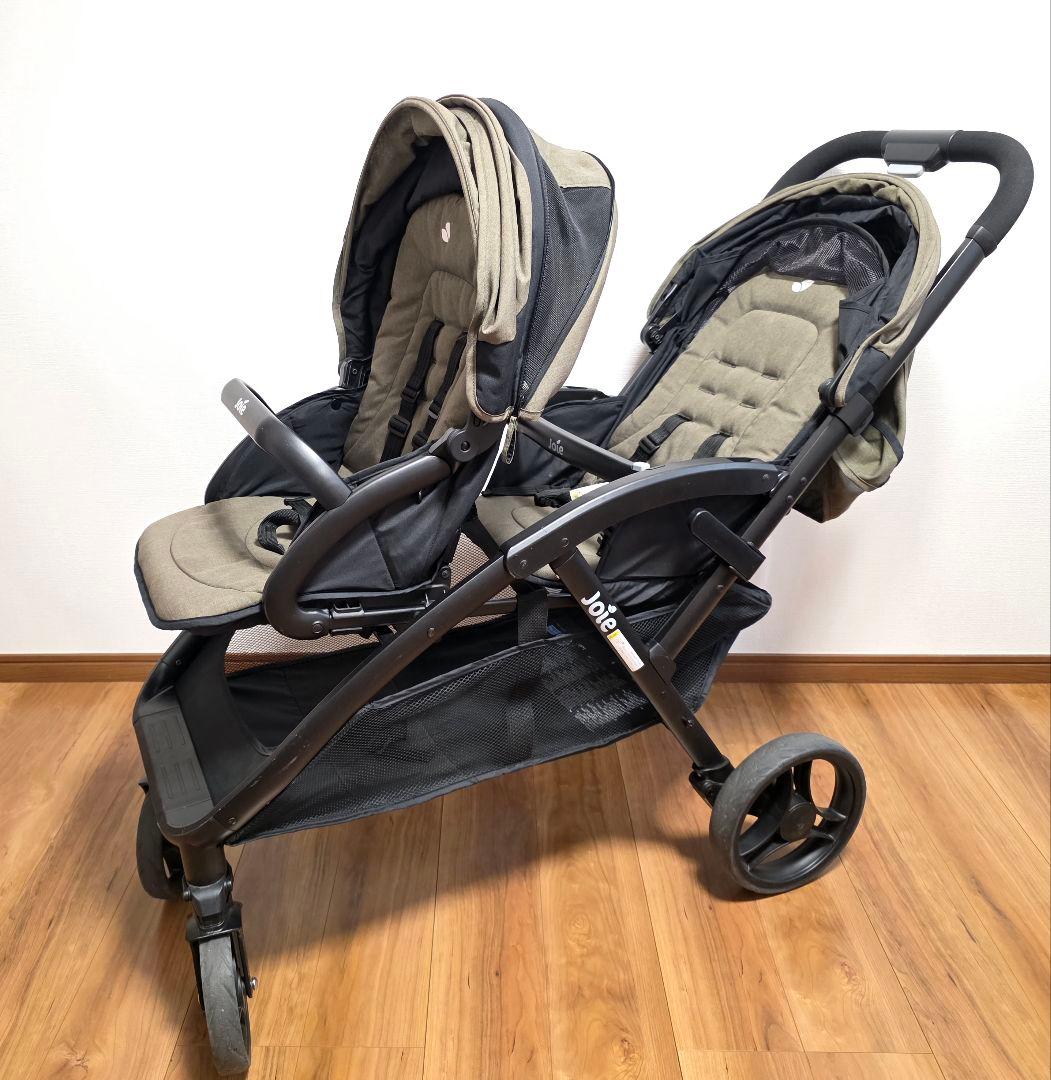 【美品】Joie（ジョイー）双子用ベビーカー エヴァライトデュオ　オリーブ