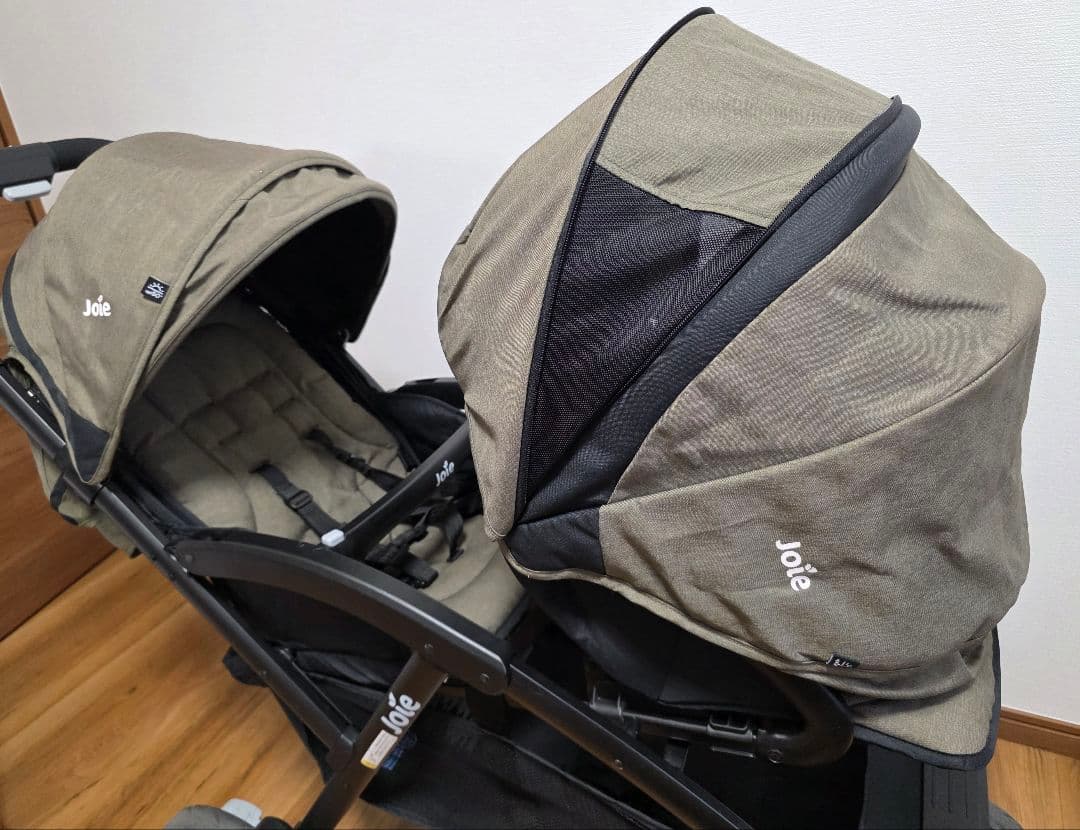 【美品】Joie（ジョイー）双子用ベビーカー エヴァライトデュオ　オリーブ