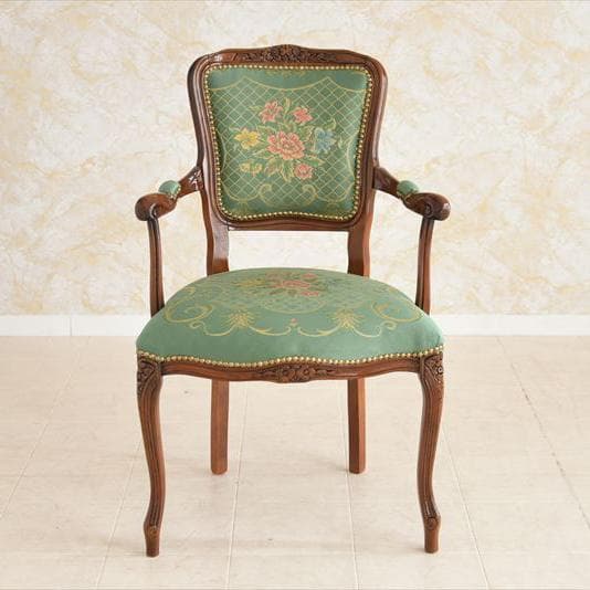 イタリア製チェア 花柄グリーン