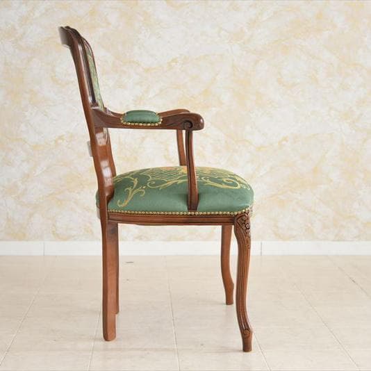 イタリア製チェア 花柄グリーン
