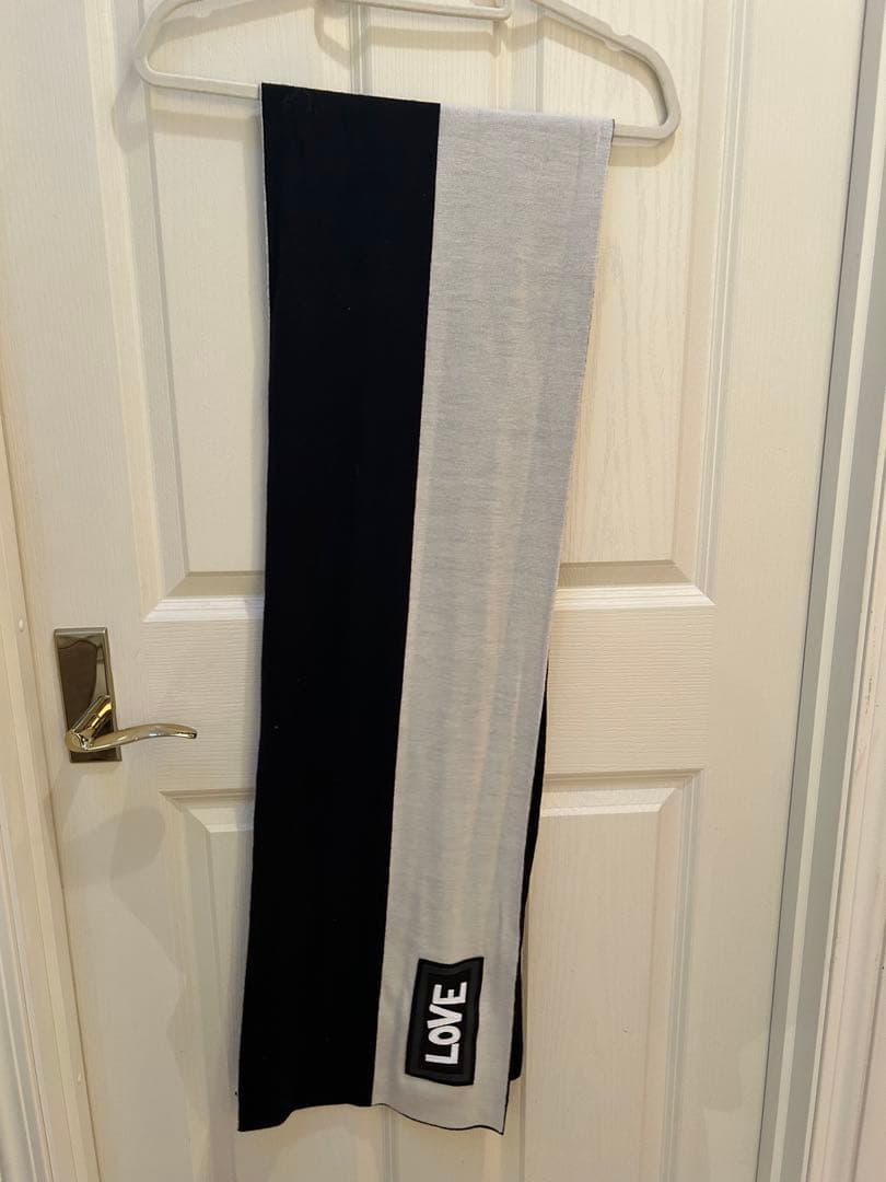 FENDI FXS124 バイカラー ロゴ マフラー ウール ユニセックス