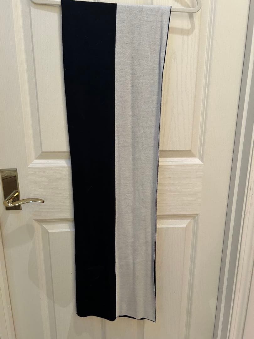 FENDI FXS124 バイカラー ロゴ マフラー ウール ユニセックス