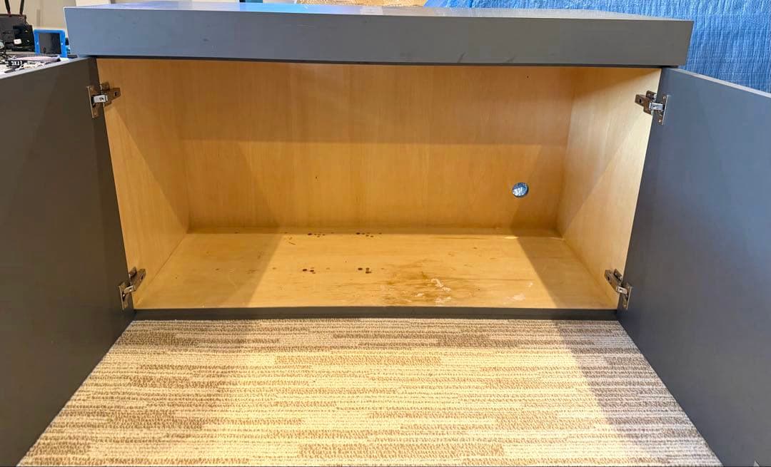 ADA ウッドキャビネット ガンメタ 1200 スタンド付き