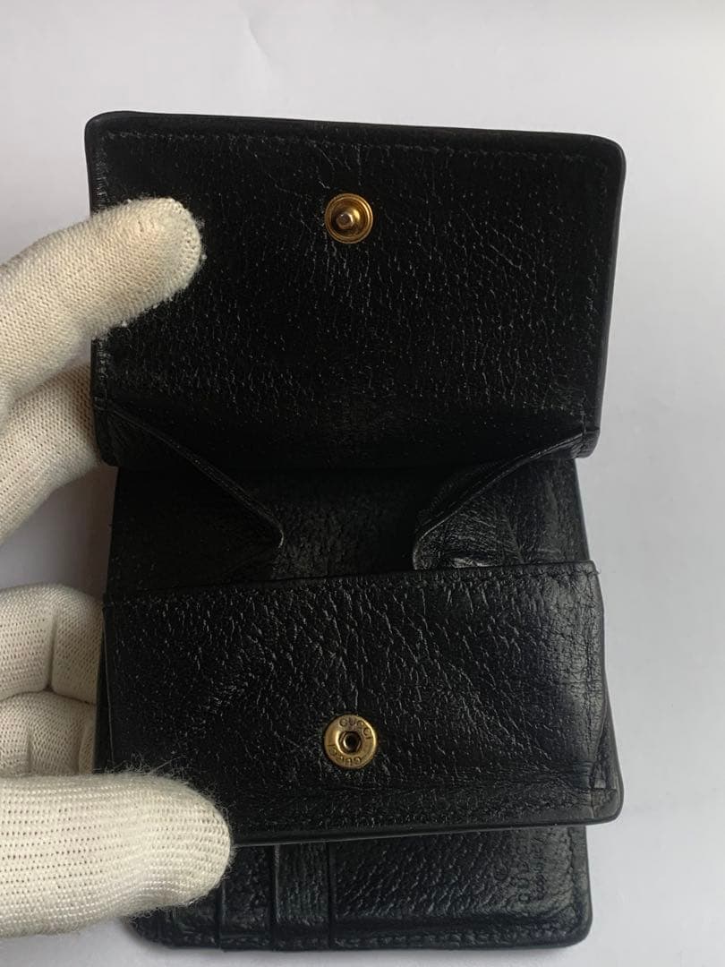 グッチ　二つ折り財布　小銭入れ　ケース　マーモント　ブラック P55
