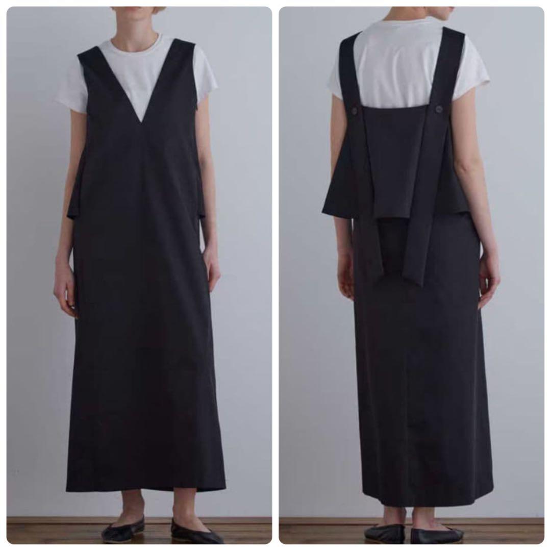 【美品】24年　ルフィル LE PHIL Vネック　ワンピース　黒　日本製