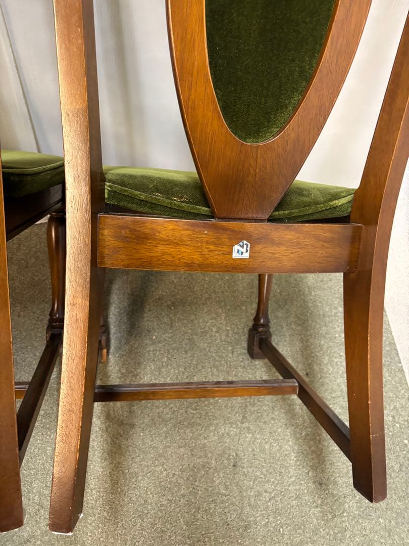 ② ヴィンテージチェア　ナガノインテリア　ベロアチェア　２脚セット