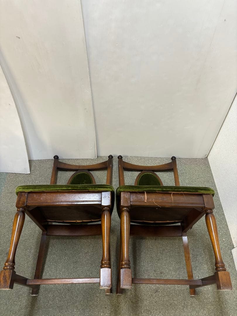 ② ヴィンテージチェア　ナガノインテリア　ベロアチェア　２脚セット