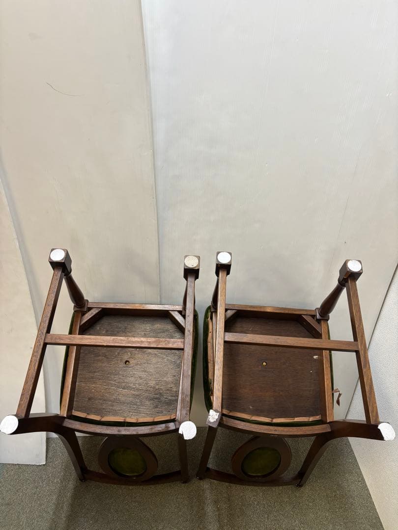 ② ヴィンテージチェア　ナガノインテリア　ベロアチェア　２脚セット