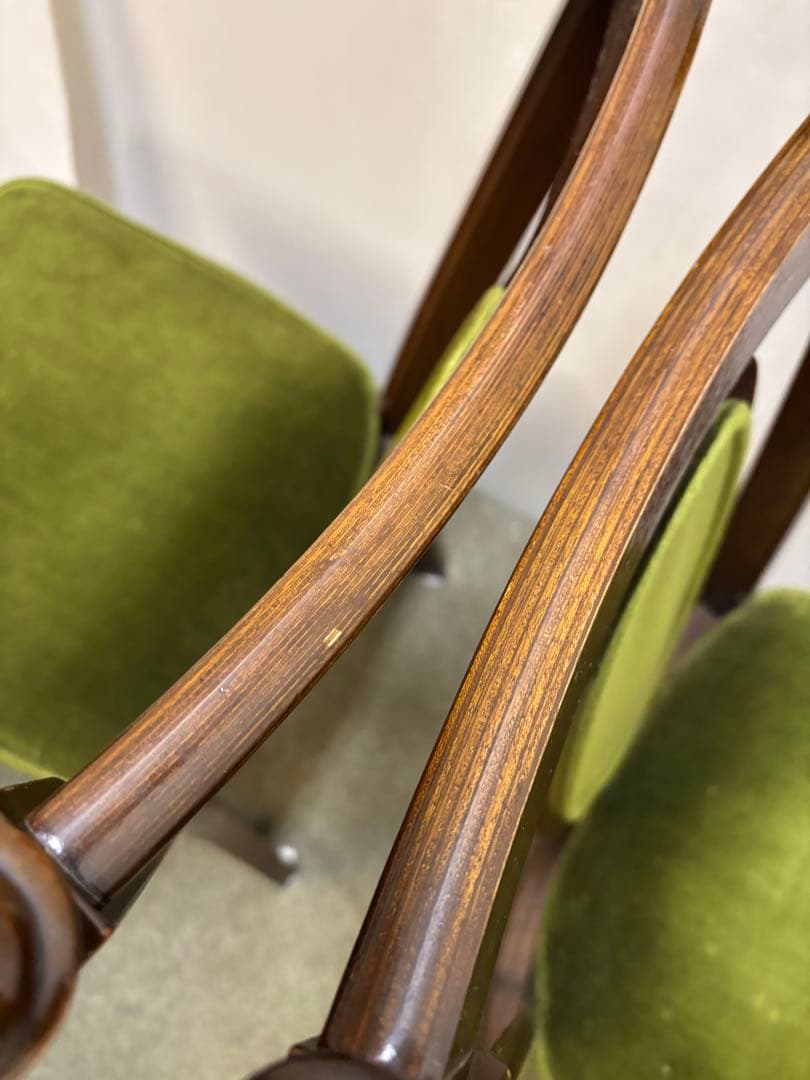 ② ヴィンテージチェア　ナガノインテリア　ベロアチェア　２脚セット