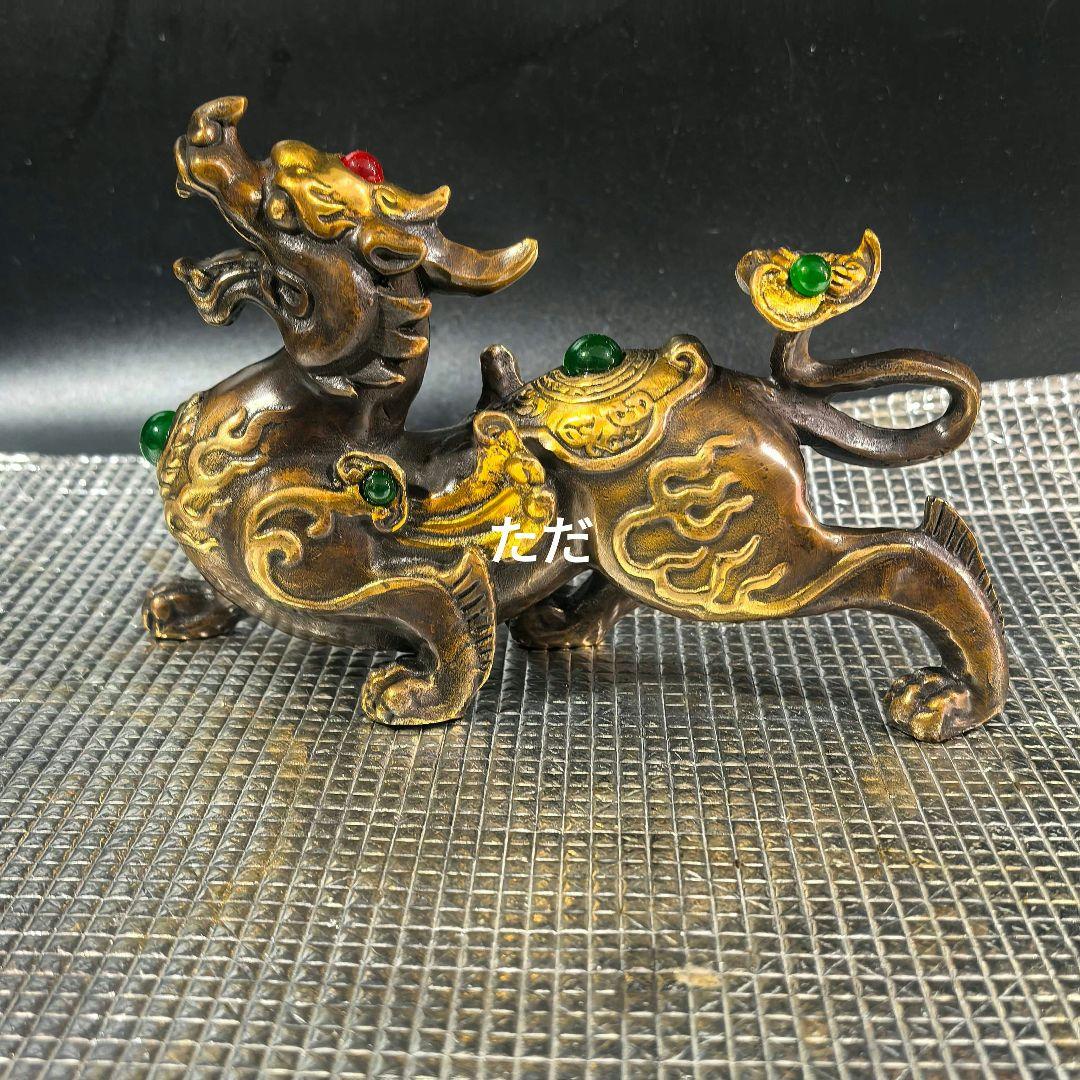 麒麟 銅器 銅製品 鎮宅辟邪 開運風水 招財 置物 工芸品 装飾品