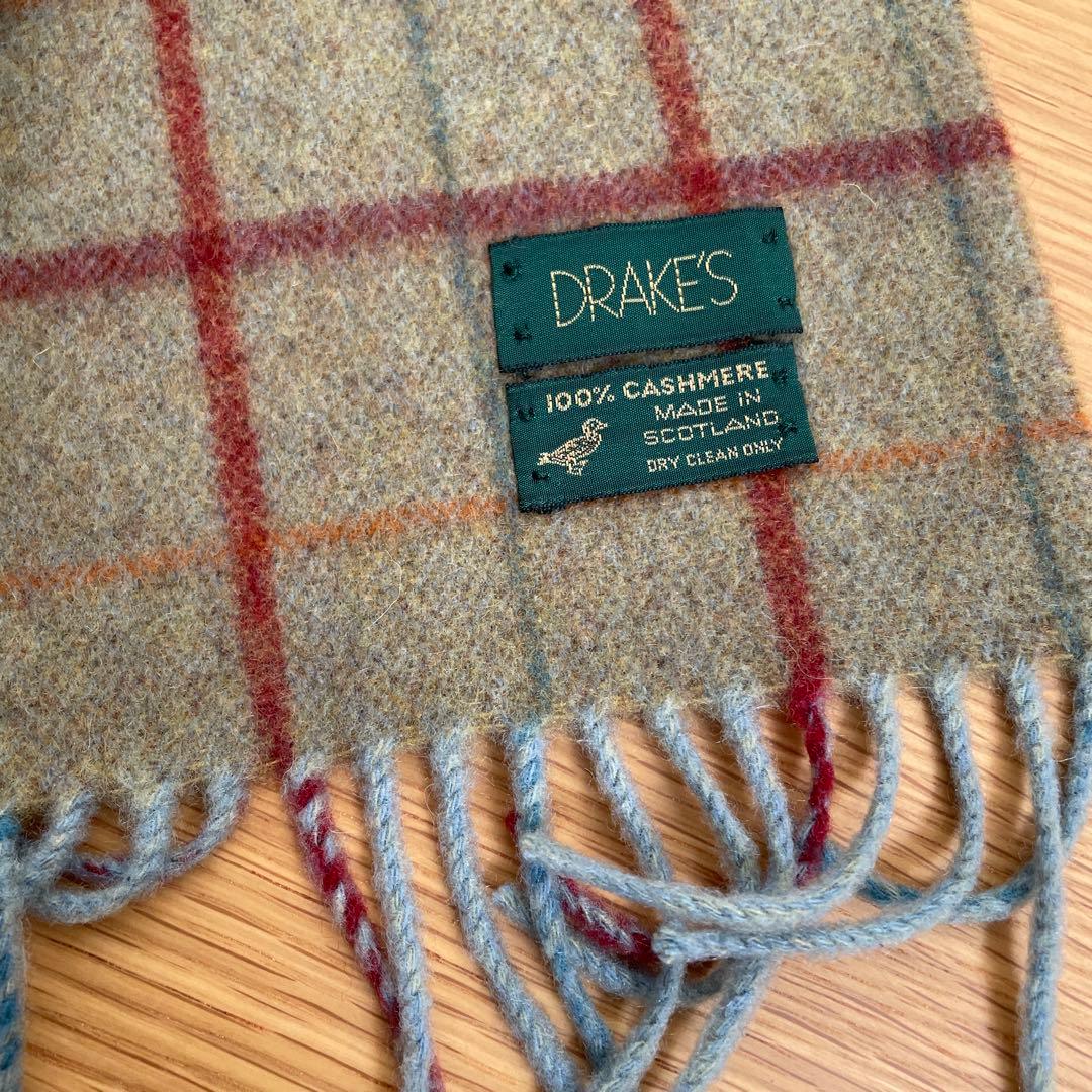 ドレイクスマフラービームスFカシミヤウインドウペーン