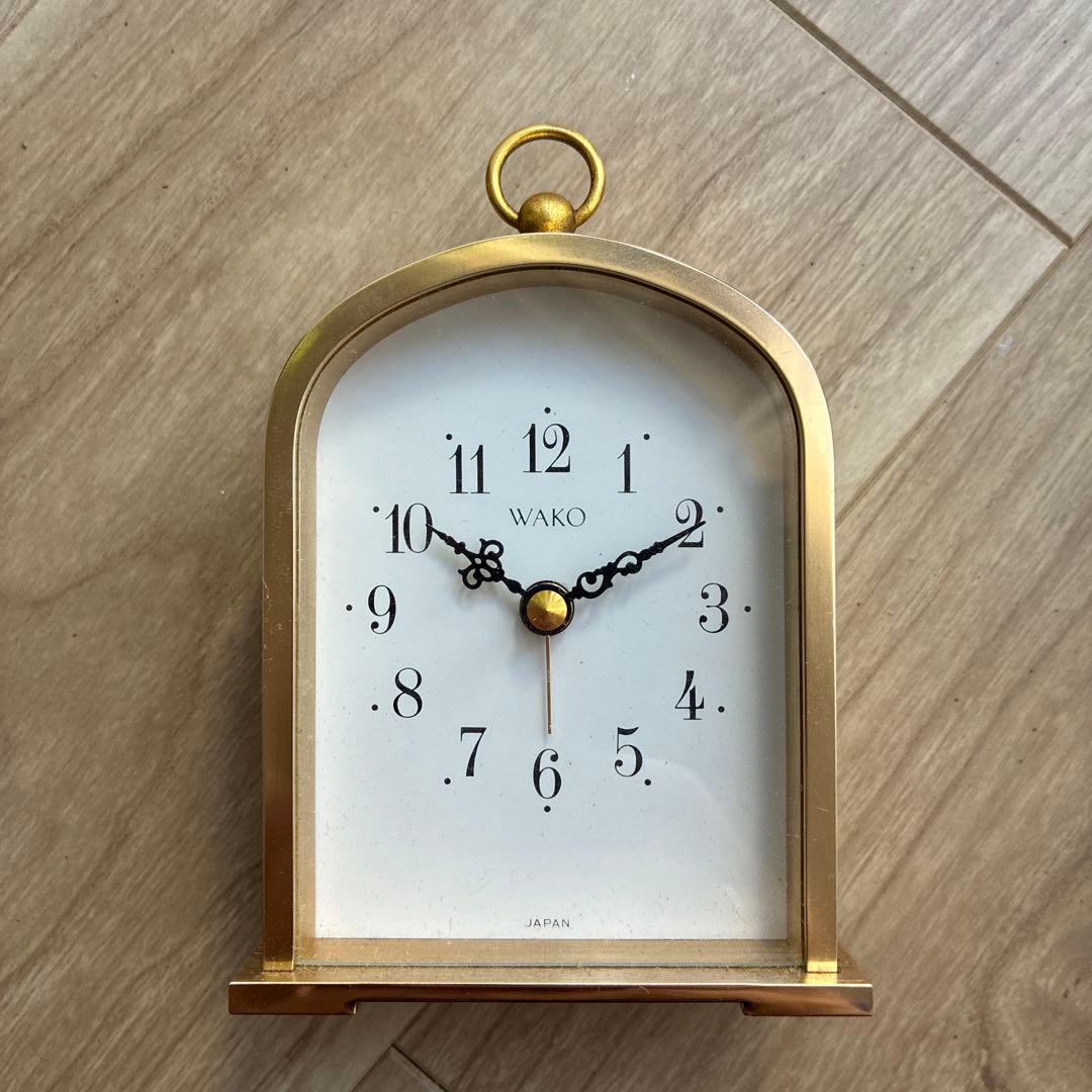 WAKOクロック 置き時計 ゴールド 銀座和光 クオーツ