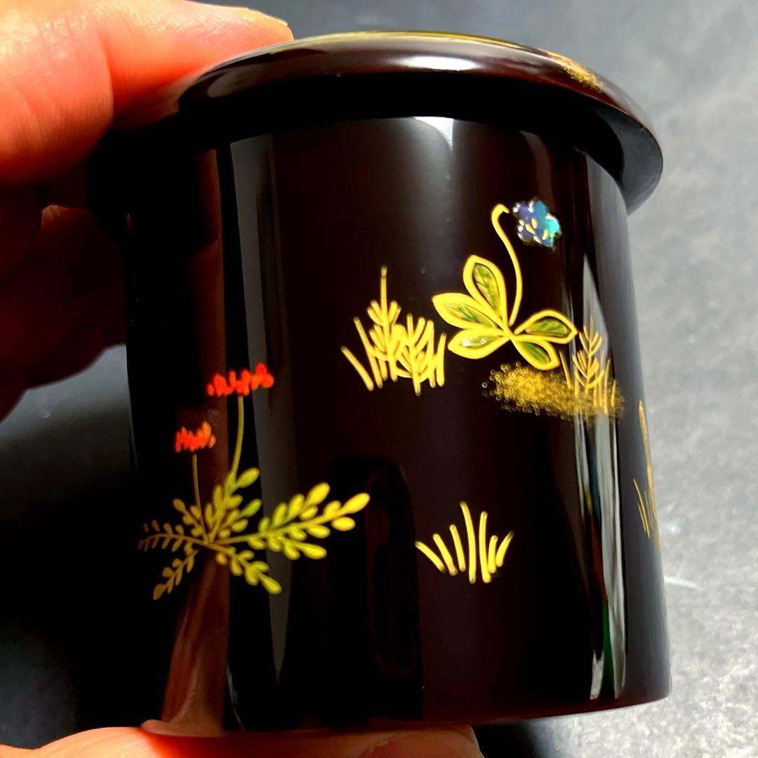 茶道具　茶入　金輪寺　春草に蝶蒔絵