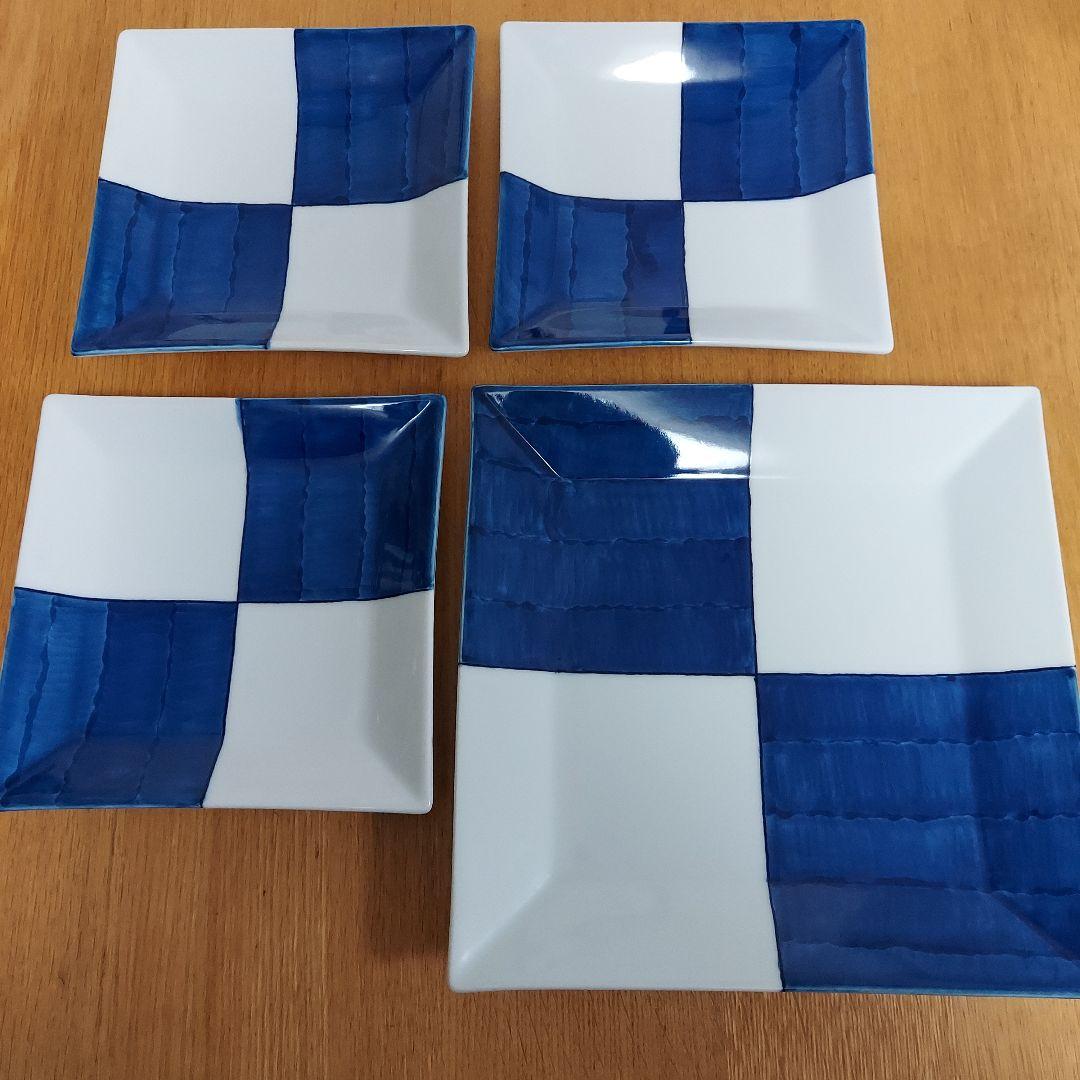 有田焼　カネアオ　皿大1、中3枚セット