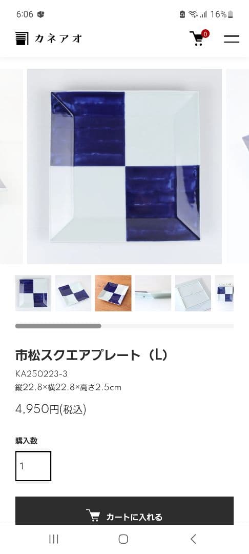 有田焼　カネアオ　皿大1、中3枚セット