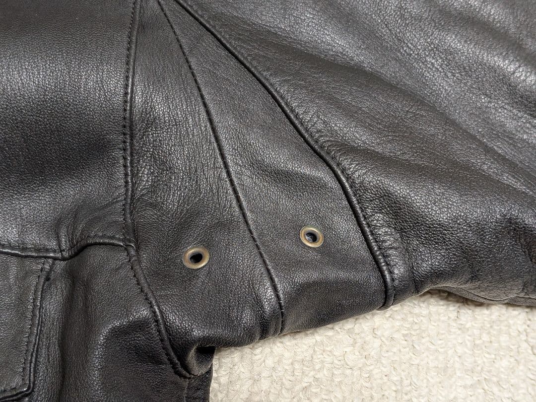 ヴィンテージ レザージャケット G-1・A−2系 黒 襟ボア ブルゾン 羊革 L