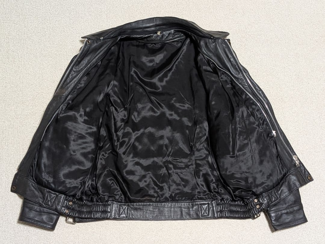 ヴィンテージ レザージャケット G-1・A−2系 黒 襟ボア ブルゾン 羊革 L