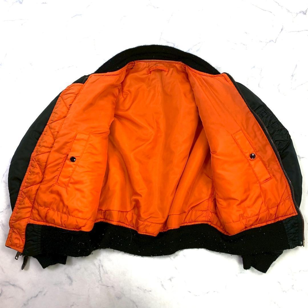 希少カラー★80s USA製 ALPHA MA-1 ブラック M　D601