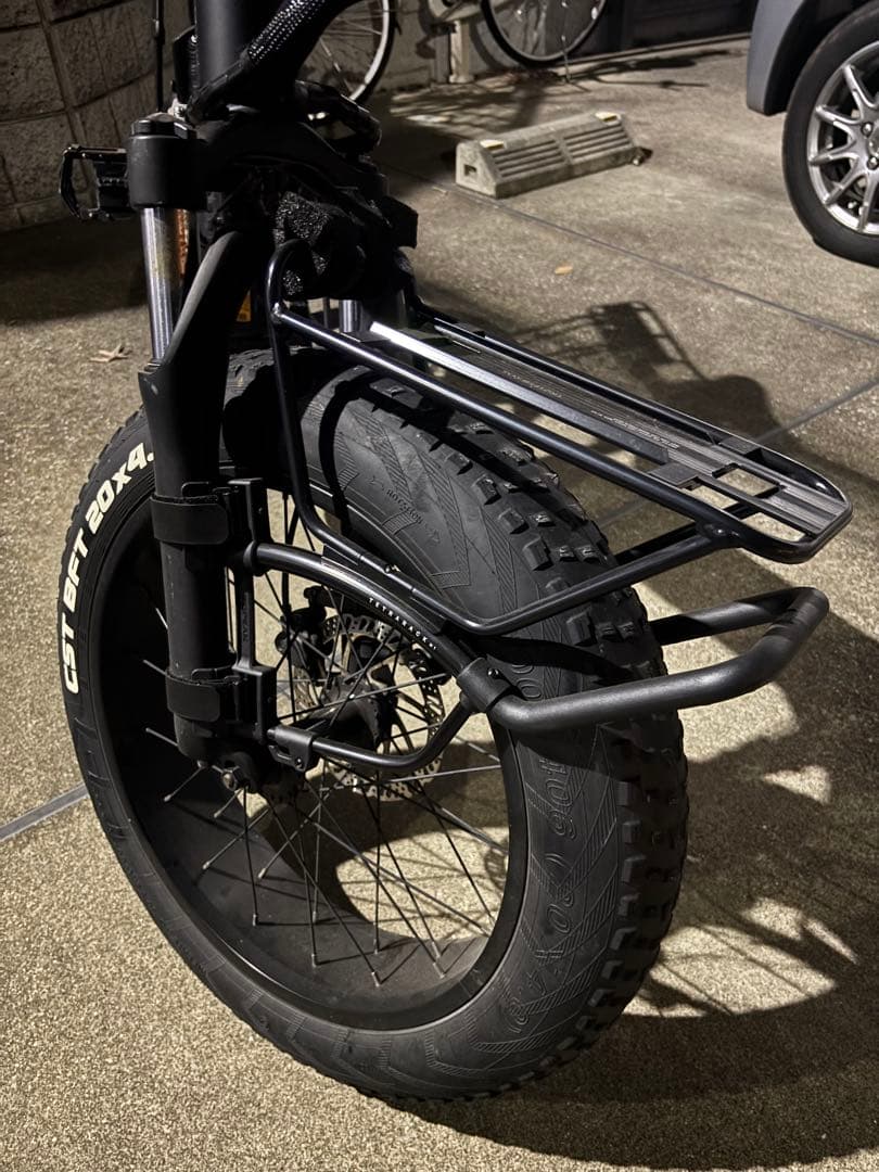 ファットタイヤ 電動アシスト自転車用　フロントキャリア【MATE X】　カゴ付き