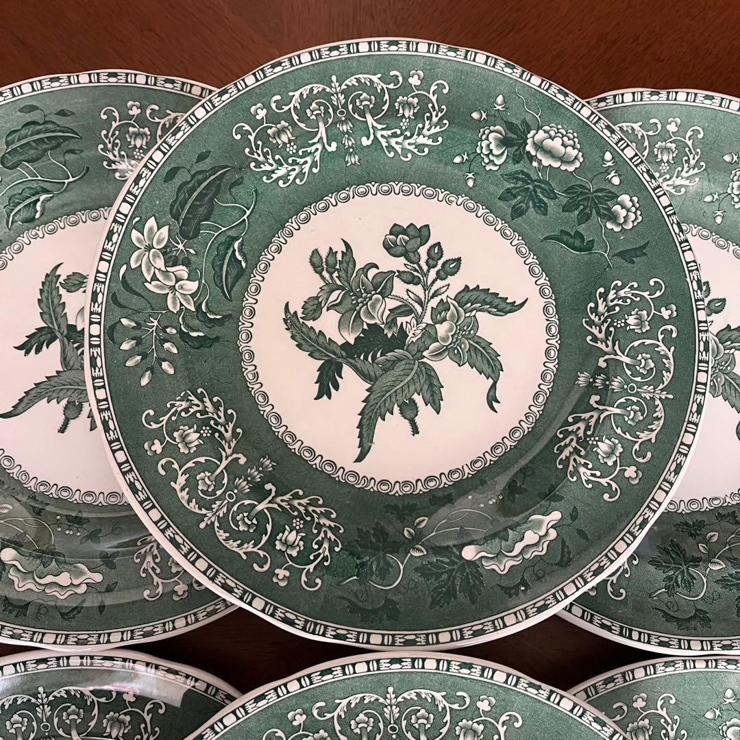 【希少品】スポード ★グリーンカミラ★プレート　6枚