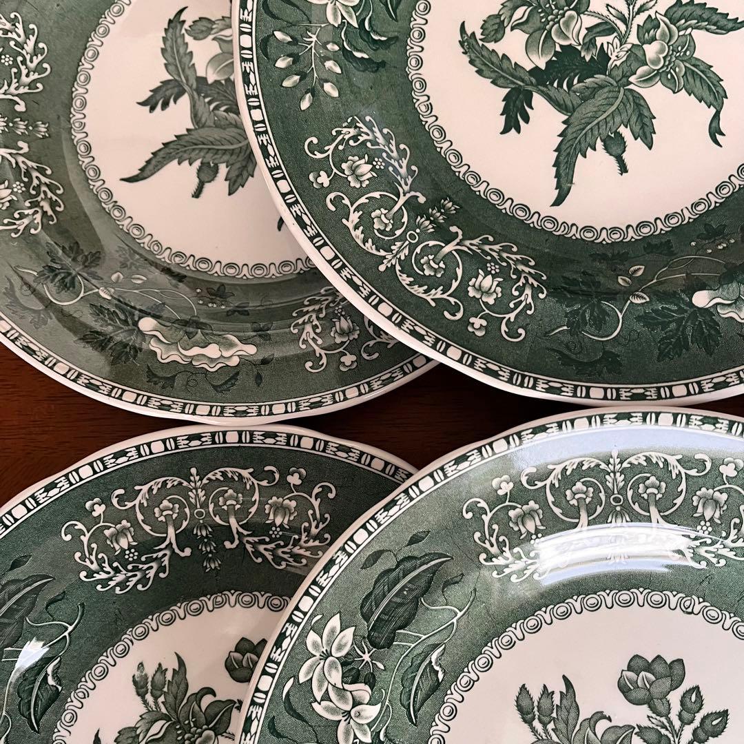 【希少品】スポード ★グリーンカミラ★プレート　6枚