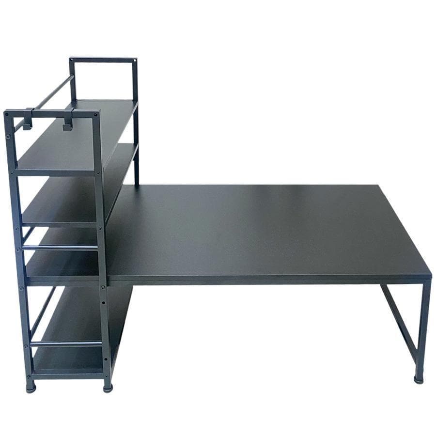 四段ラック ローデスク パソコンデスク 学習机 ゲーミング ナチュラル 1709