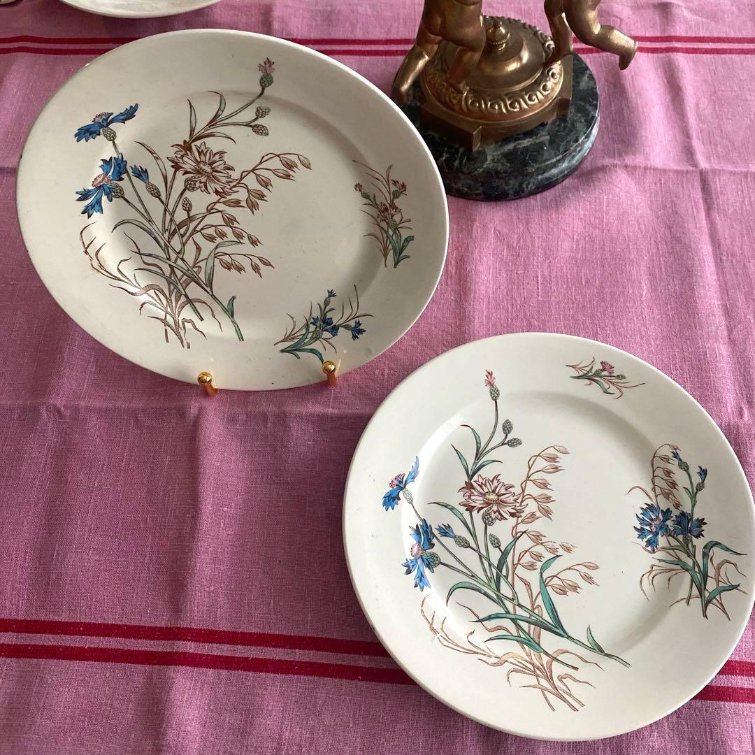 フランスアンティーク　LunevilleリュネヴィルBLEUET　矢車菊皿【C】