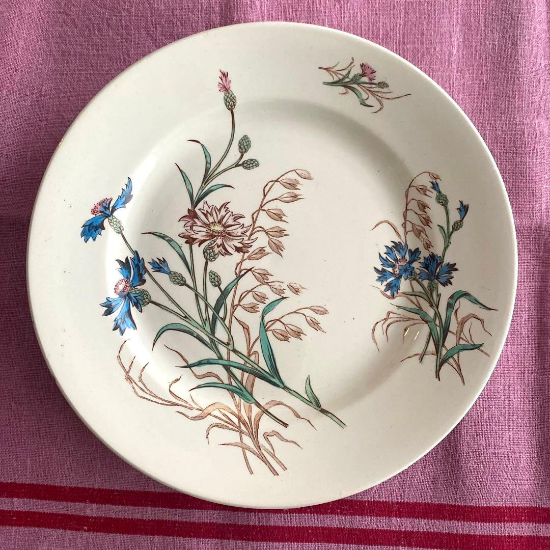 フランスアンティーク　LunevilleリュネヴィルBLEUET　矢車菊皿【C】