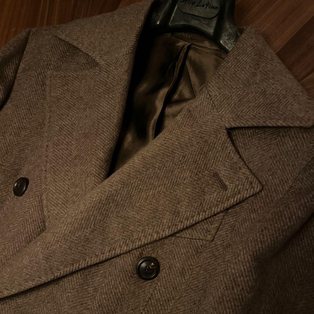 スティレラティーノ　ダブルブレスト カシミアコート グレーベージュ