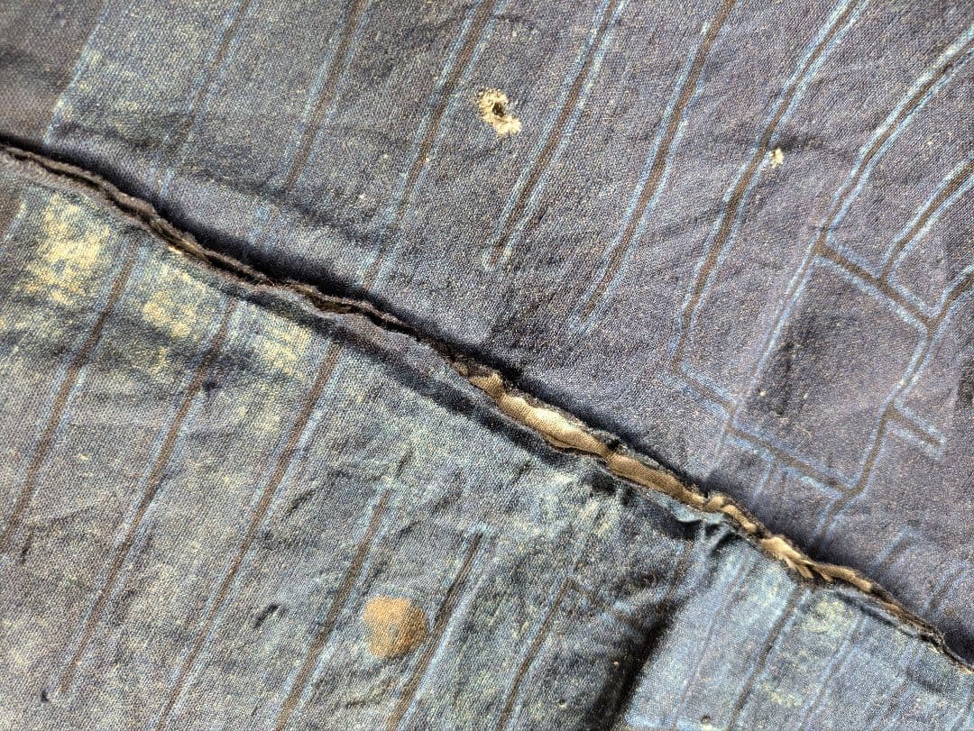 値引　珍品⑧古布時代物アンティークレトロ　貴重　藍染半纏　　インテリア　リメイク