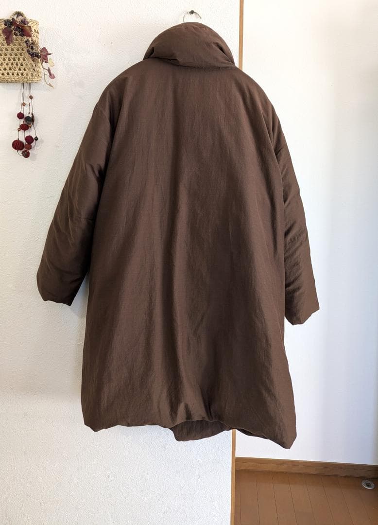 ヨーガンレール☆17年冬☆シルクコットンダウンゆったりロングジャケット☆ブラウン