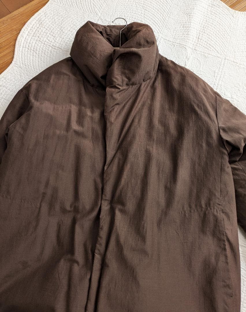 ヨーガンレール☆17年冬☆シルクコットンダウンゆったりロングジャケット☆ブラウン