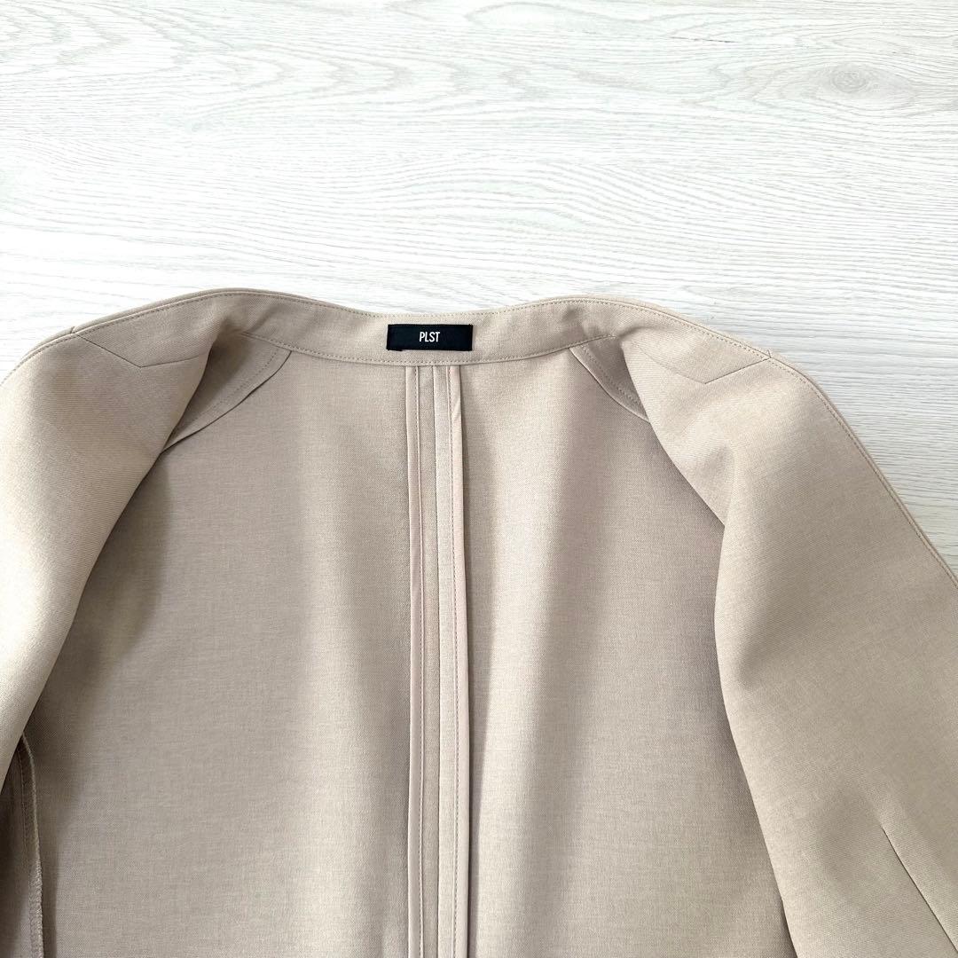 極美品 24SS PLST パンツスーツ セットアップ 洗える ベージュ S