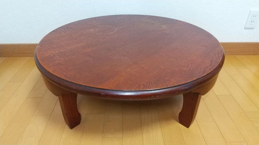 大型 天然木 丸型 和風 木目調 ちゃぶ台 折りたたみ 円卓 丸テーブル