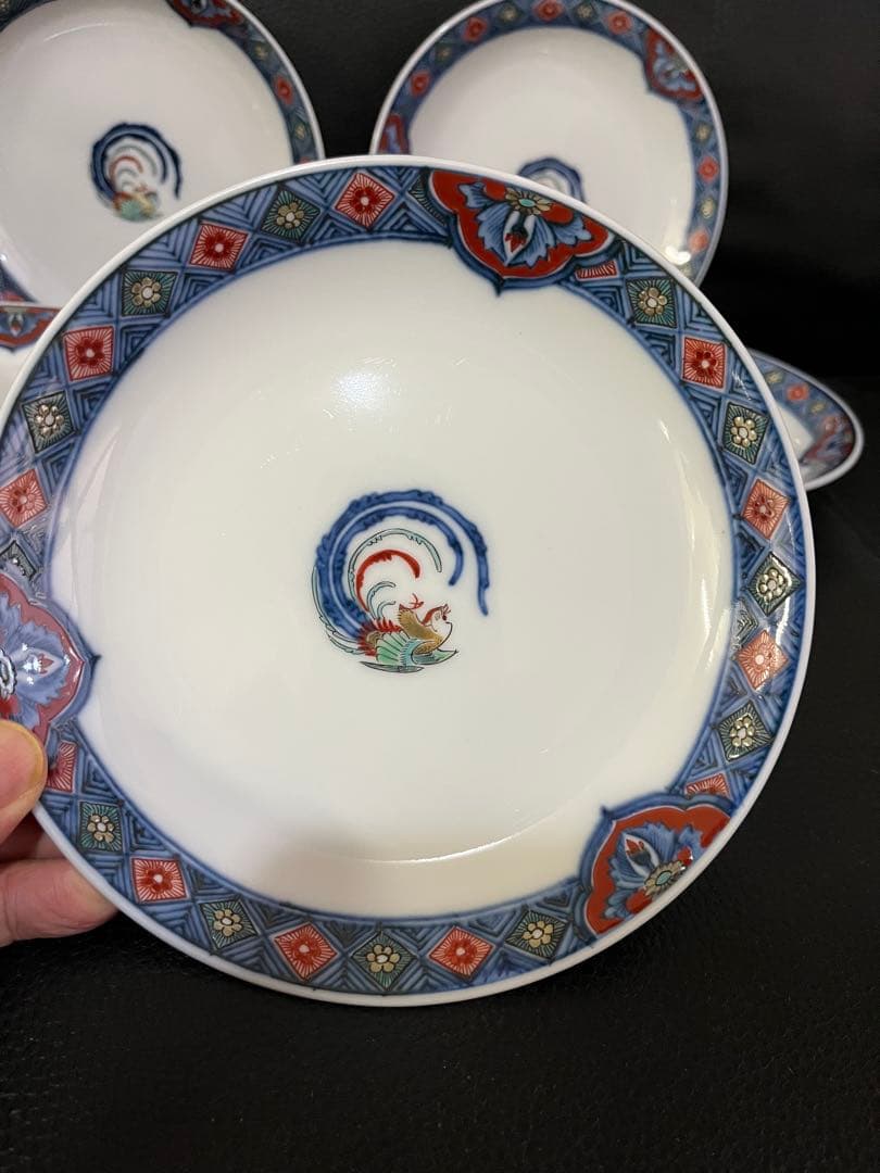 蓮 中皿5枚、小皿5枚十二代 酒井田柿右衛門