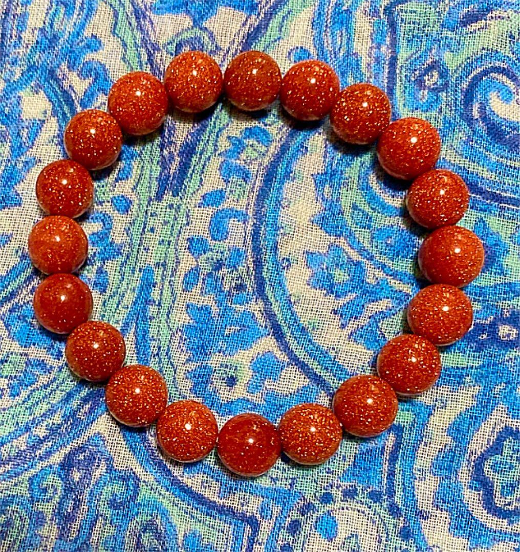 金運爆上げ　特別祈祷　夢叶える！天然石７cmゴールドストーンお念珠　出羽三山