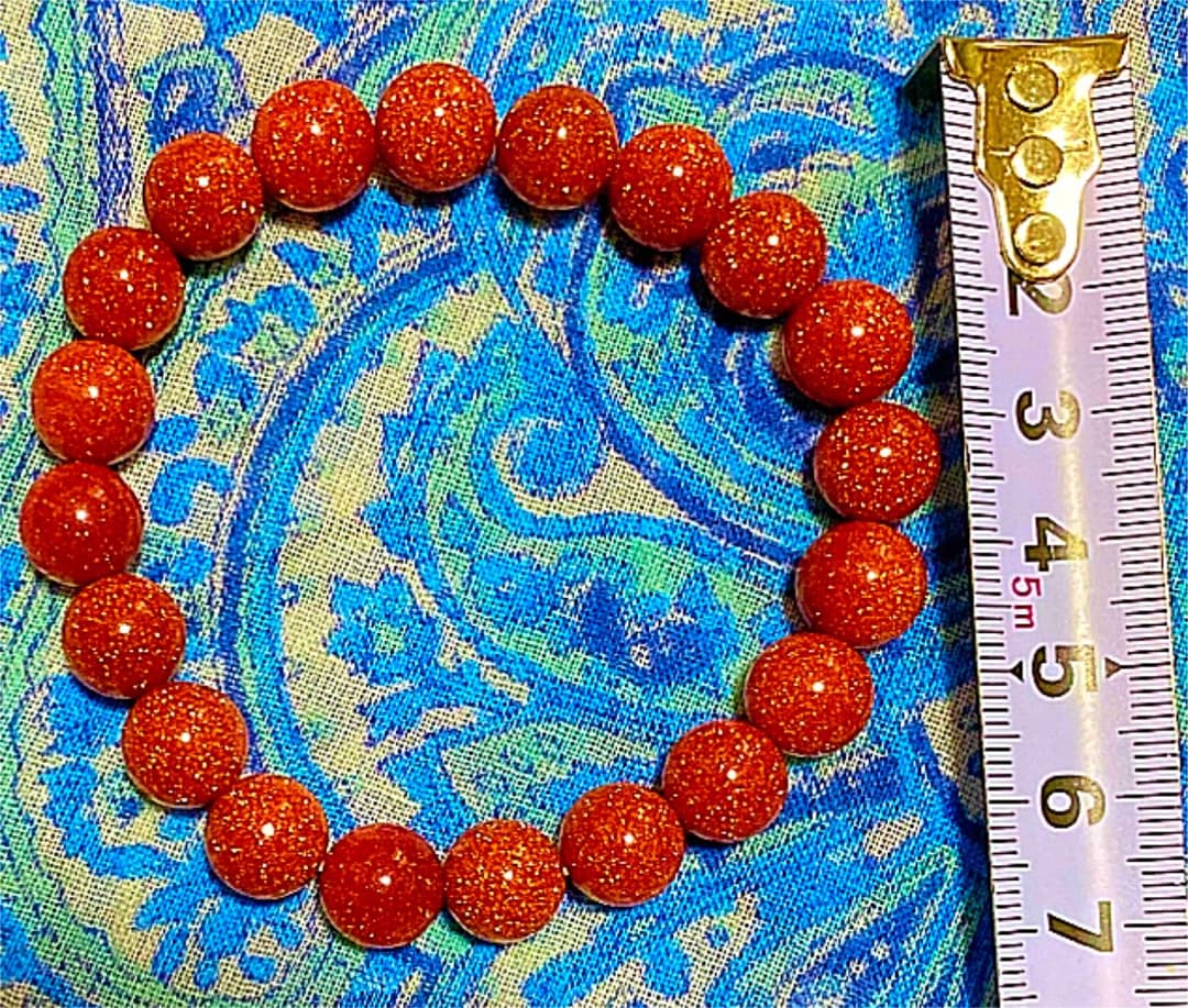 金運爆上げ　特別祈祷　夢叶える！天然石７cmゴールドストーンお念珠　出羽三山