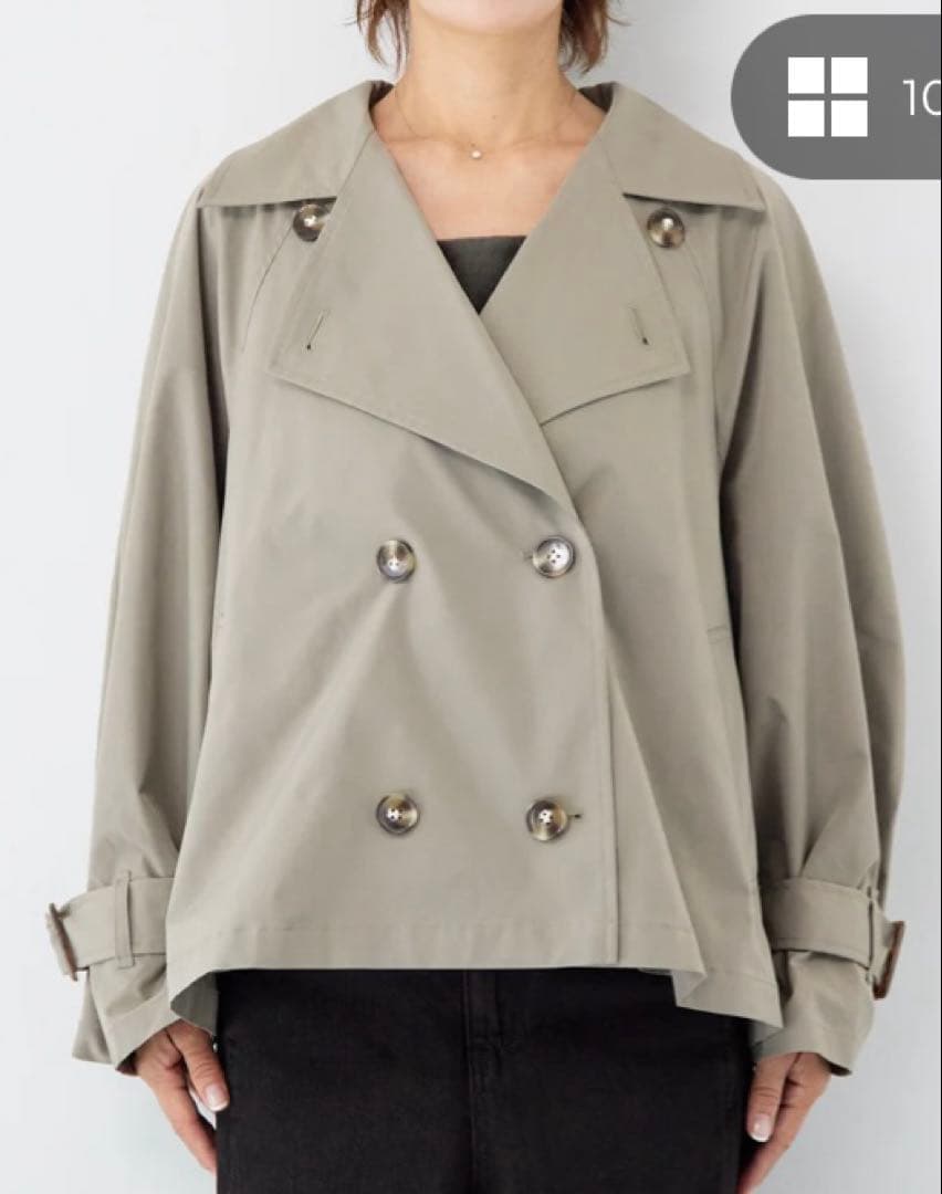 PLUS OTOHA プラスオトハ ショートトレンチコート カーキ