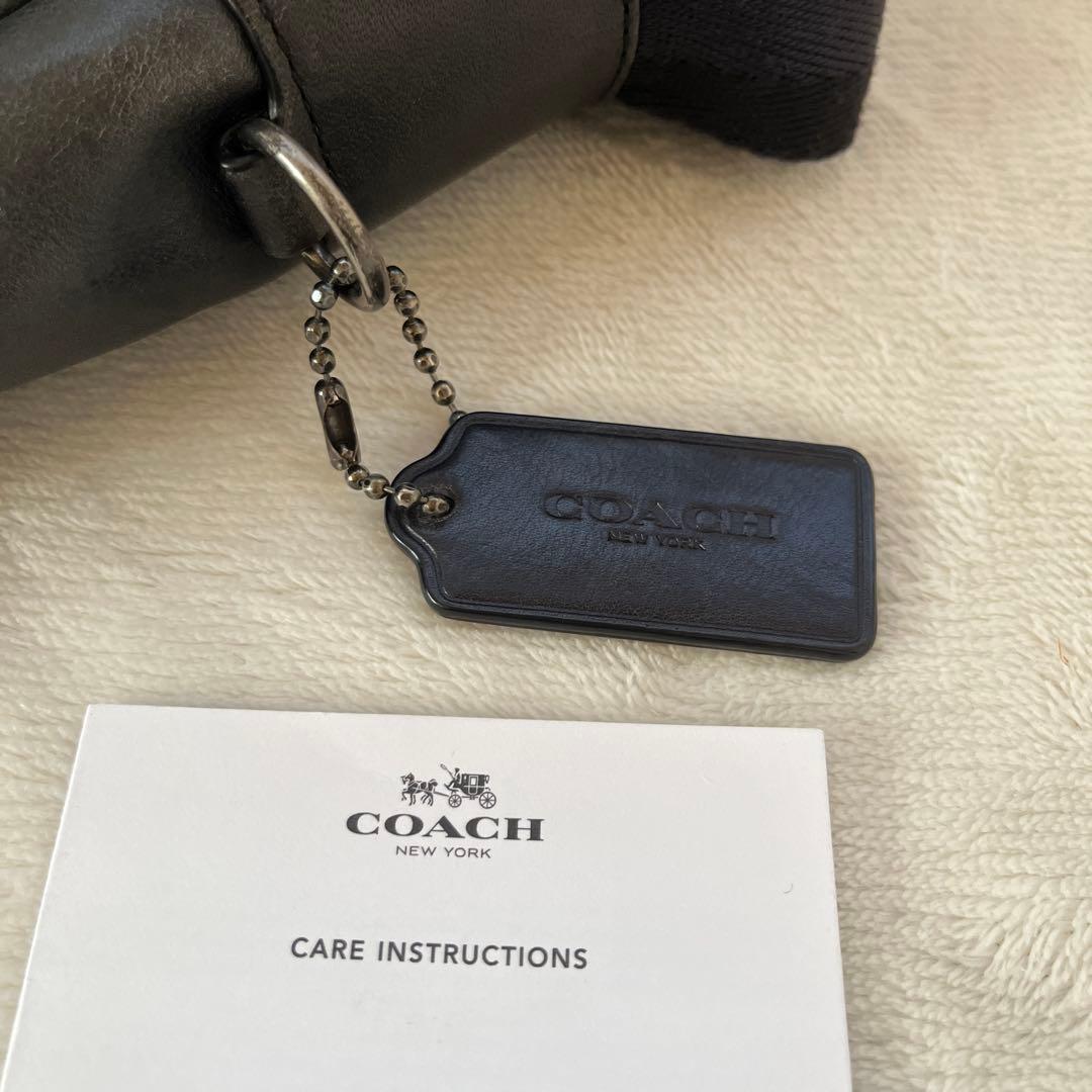 coachコーチ メッセンジャーバッグ ロゴ型押し 斜め掛け レザー