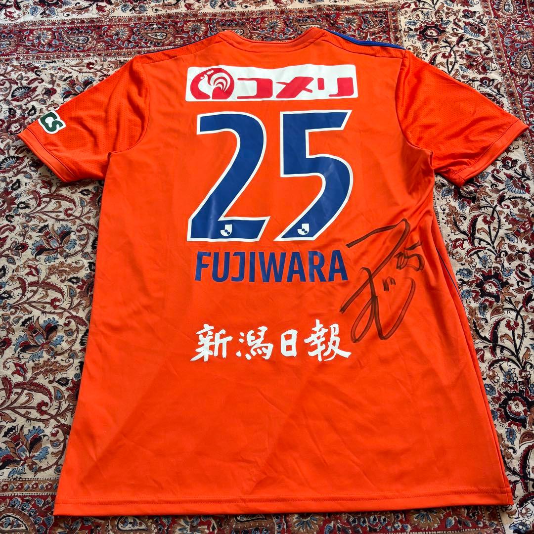 アルビレックス 新潟サイン入りユニフォーム FUJIWARA 藤原奏哉　2XO