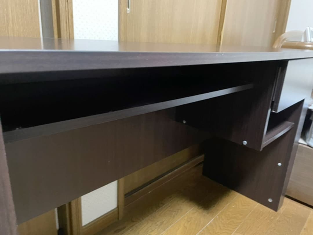 送料無料　プロが梱包　書斎用デスク　ブラウン　リモートワーク用