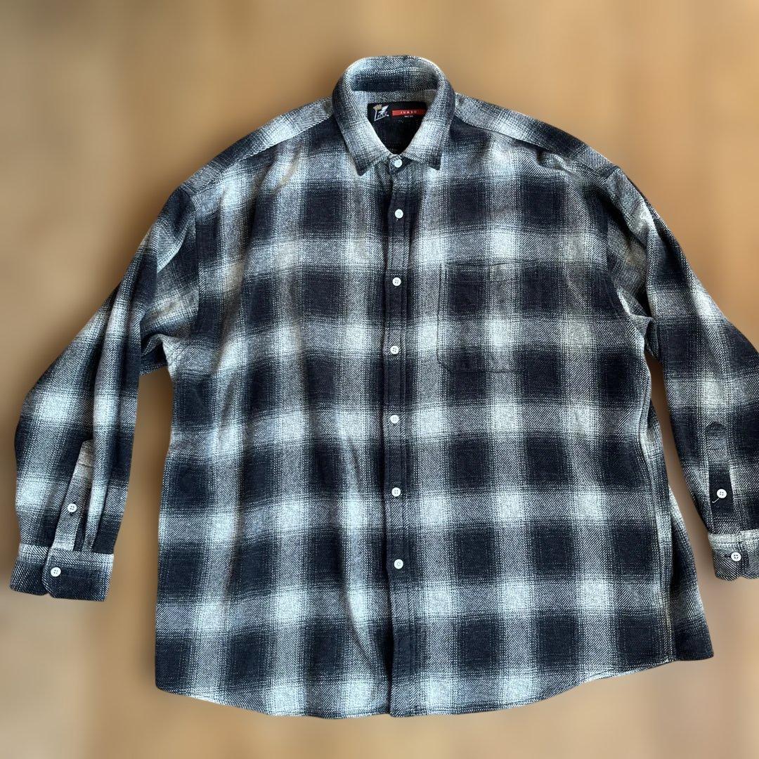 最終値下げ！F.A.T. 黒チェックネルシャツ　オンブレチェック