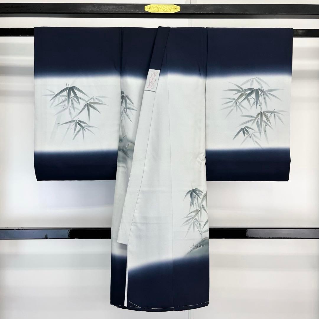 子供着物 襦袢付 男の子 一つ身 お宮参り 二頭の虎 紺色 X-1002