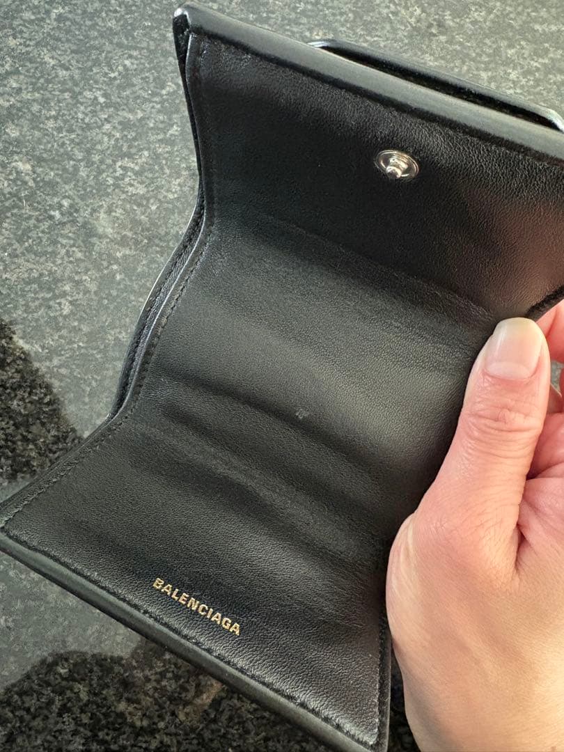 BALENCIAGA WALLET 1 ブラック三つ折り財布
