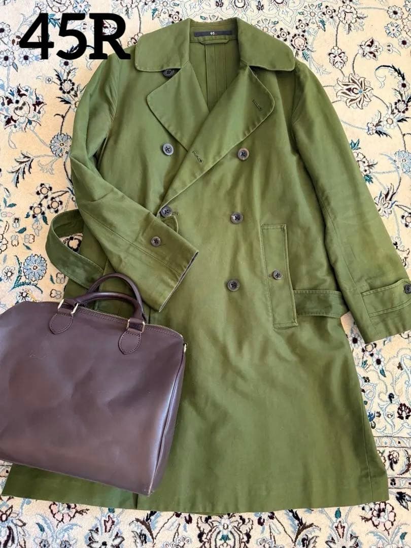 美品45R ✳︎オリーブグリーン トレンチコート　サイズ2
